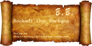 Bockmüller Barbara névjegykártya